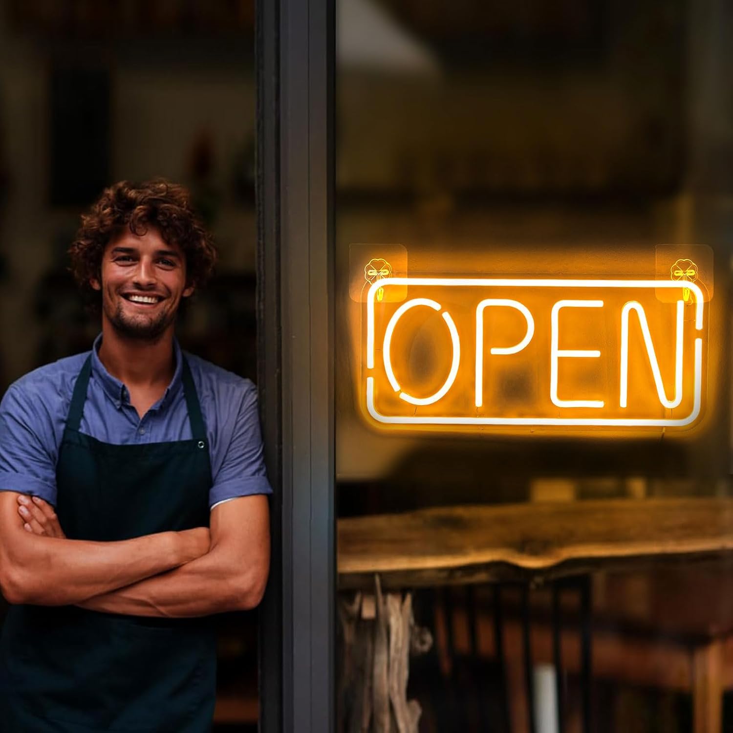 Outdoor Lighting For Store - Enseigne néon ouverte alimentée par USB,