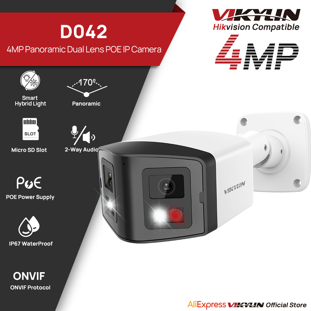 Outdoor Lighting Mains Powered - VIKYLIN 170 ° Caméra IP de