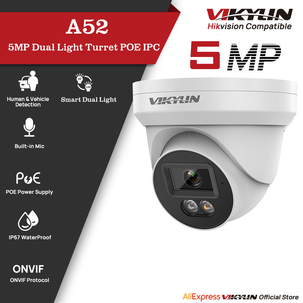 Outdoor Lighting Mains Powered - Caméra de sécurité IP VIKYLIN 5MP