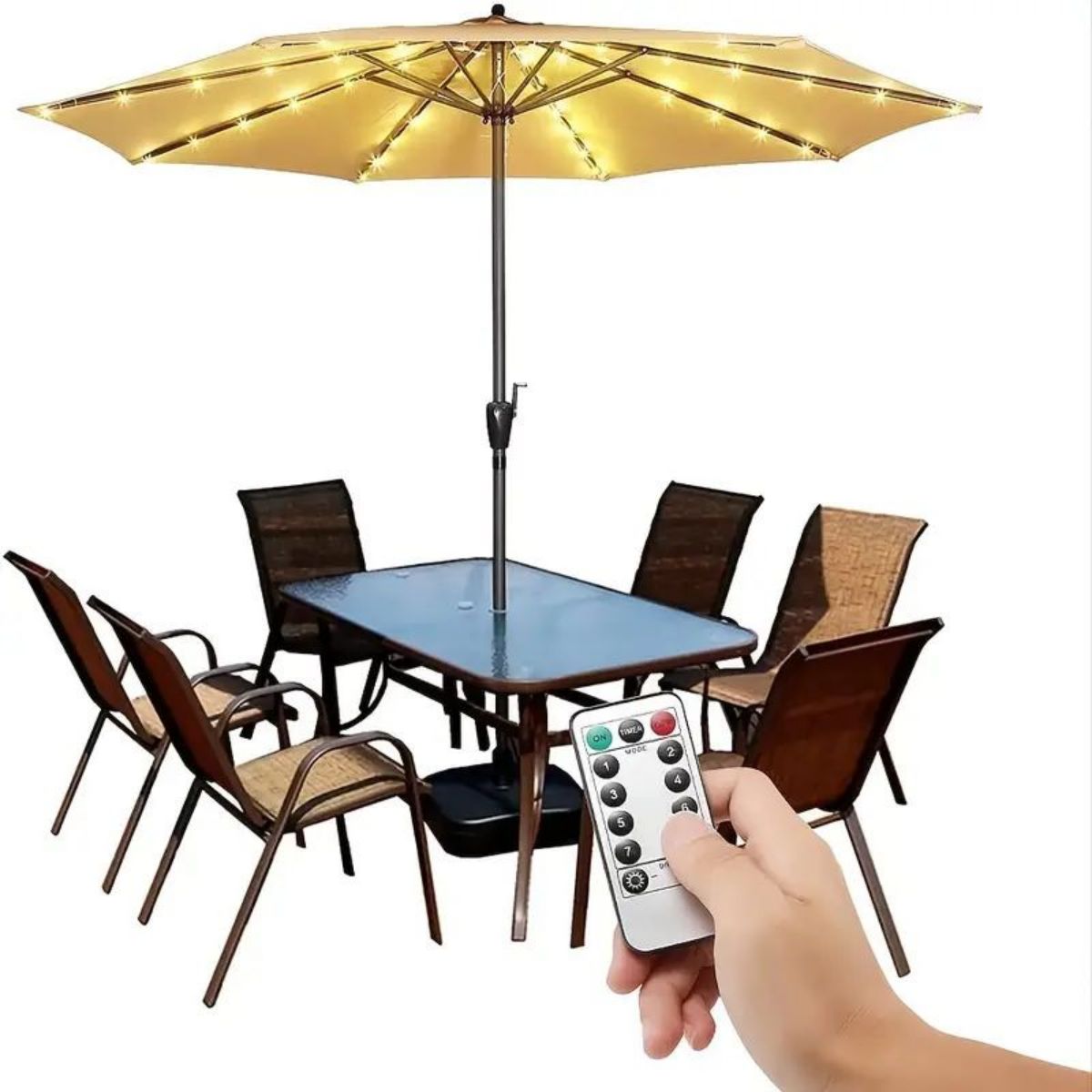 Outdoor Lighting For Your Yard - Éclairez votre parapluie de cour, batterie