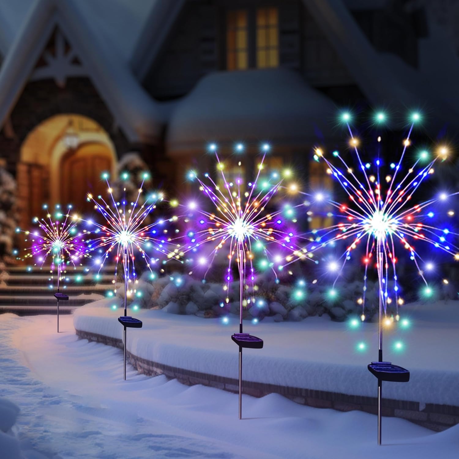 Outdoor Lighting Effects - Feu d'artifice solaire LED, décoration extérieure