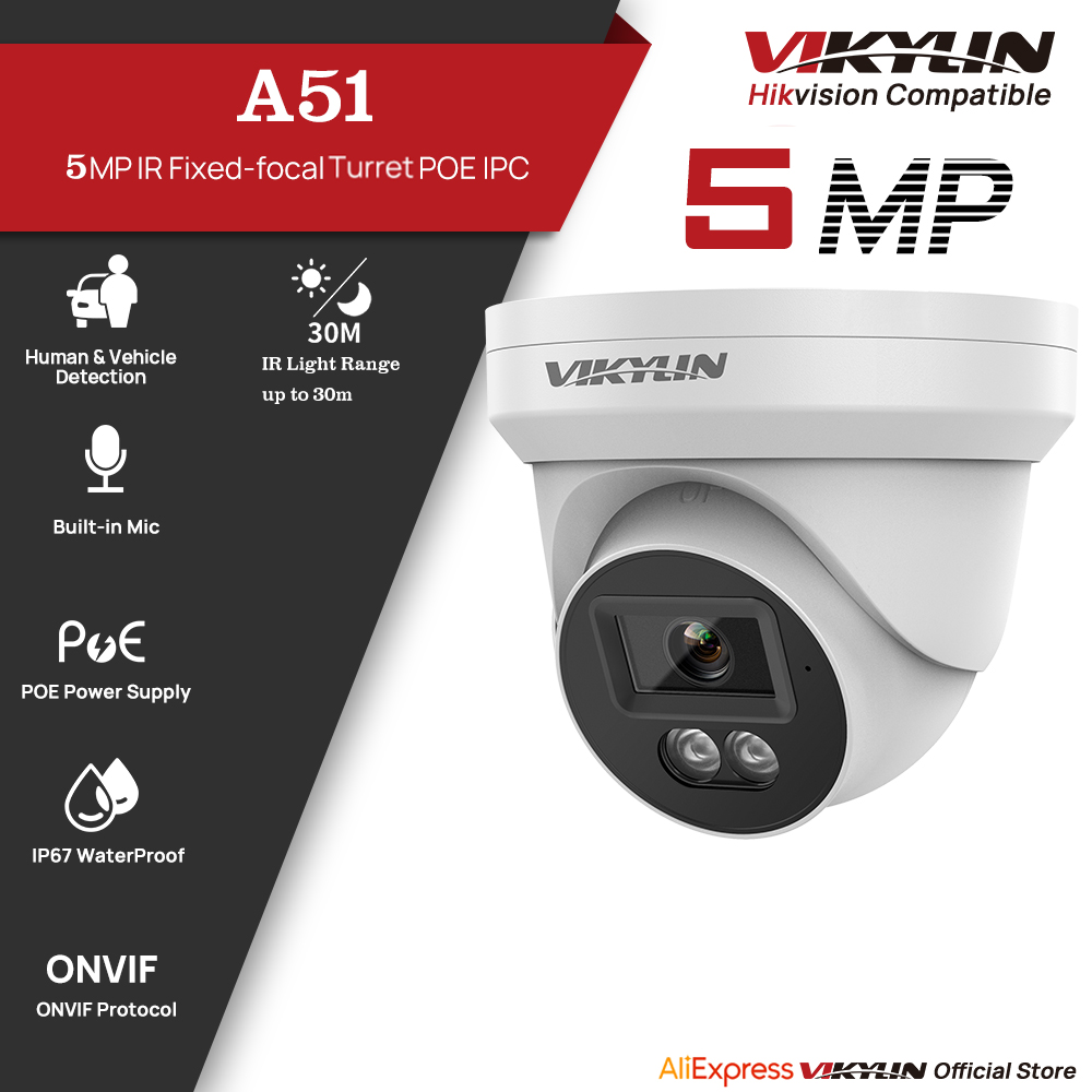 Outdoor Lighting Mains Powered - Caméra de sécurité IP VIKYLIN 5MP