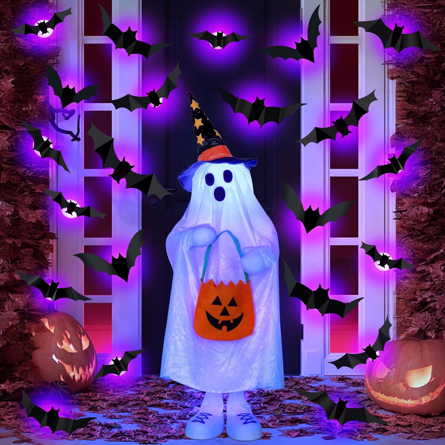 Outdoor Lighting Event - Halloween LED chauves-souris araignée décor lueur