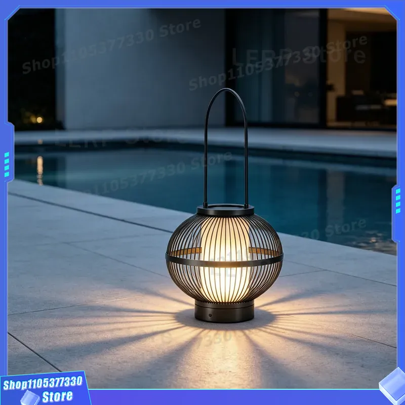 Outdoor Lighting Japanese - Lampe de pelouse portable, étanche, rechargeable,