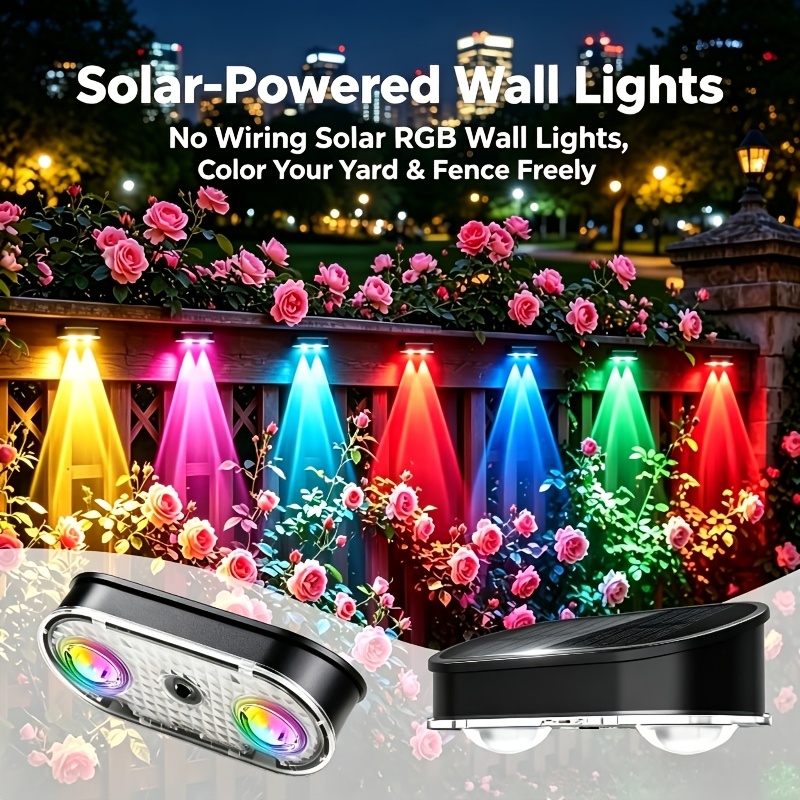 Dusk To Dawn Bulb - Lampe solaire RGB pour clôture IP44,