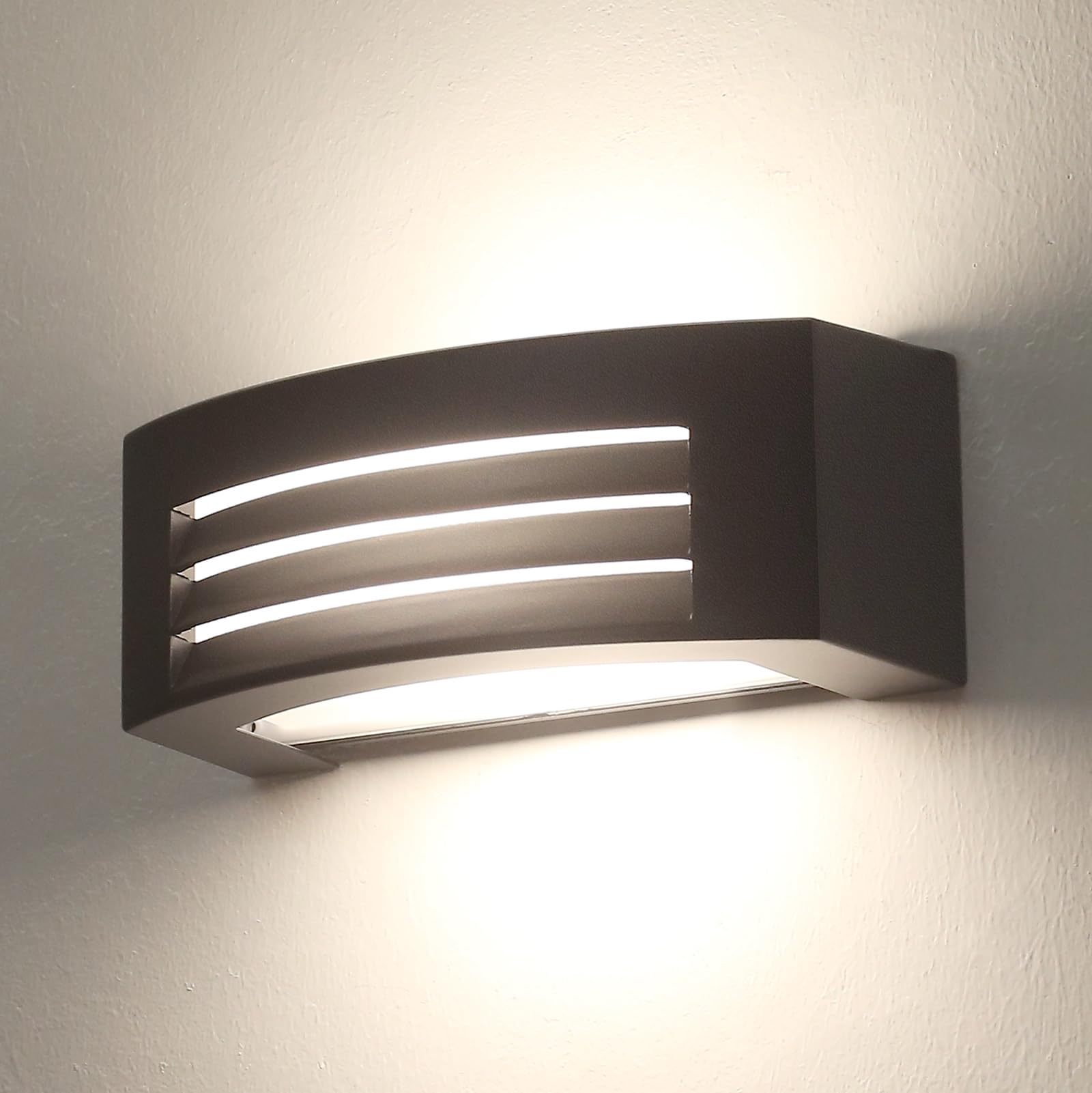 Outdoor Lighting Mains Powered - Applique Murale Extérieure Noire en Aluminium,