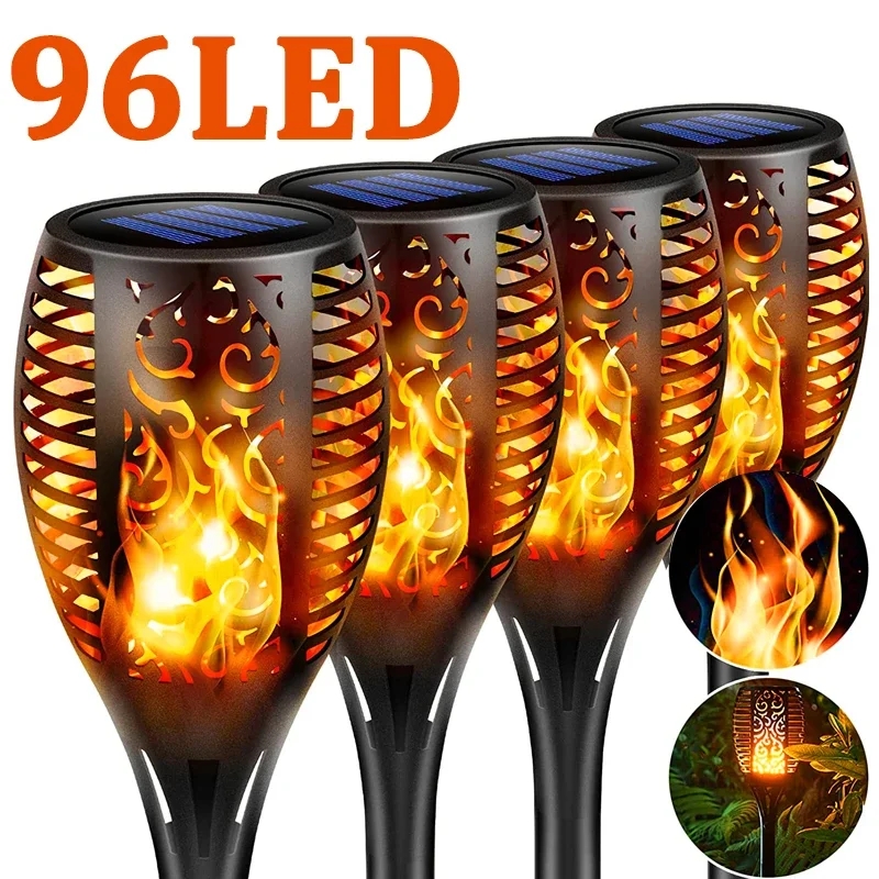 Outdoor Lighting Low Voltage - 96 LED torche solaire extérieure lumières