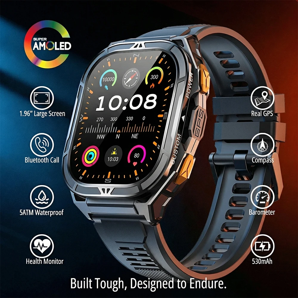 Outdoor Lighting Japanese - Montre connectée AMOLED de luxe, GPS