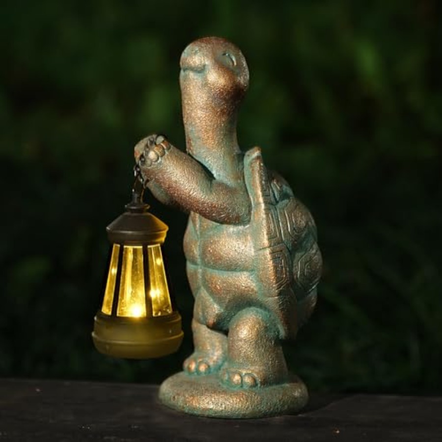 Outdoor Lighting Japan - Statue de tortue solaire pour jardin