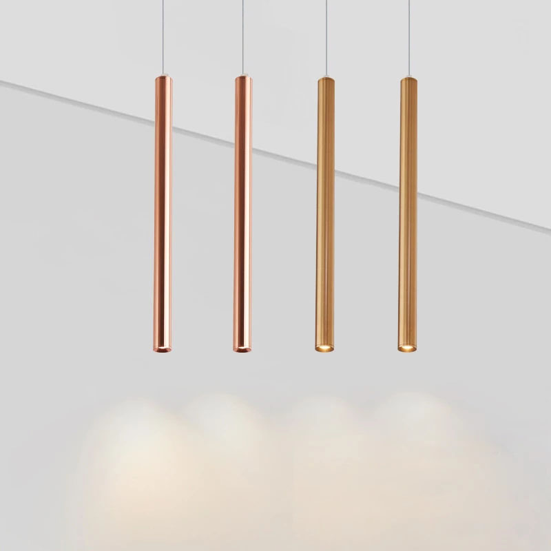 Outdoor Lighting Pendant - Nouveau pendentif LED Long Tube argent