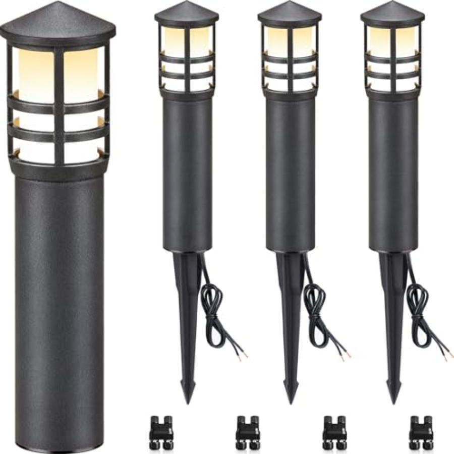 Outdoor Lighting Low Voltage - Lot de 4 lampes de chemin