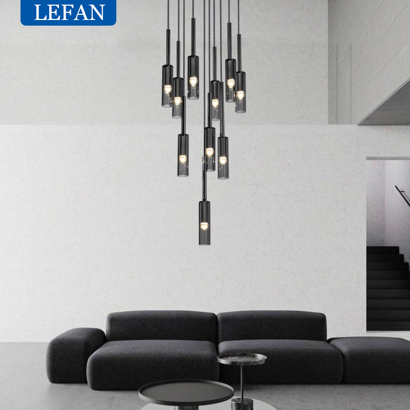 Moderne cuivre LED verre long  - Outdoor Lighting Pendant avis et prix