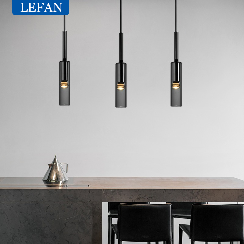 Moderne cuivre LED verre long  - Outdoor Lighting Pendant avis et prix