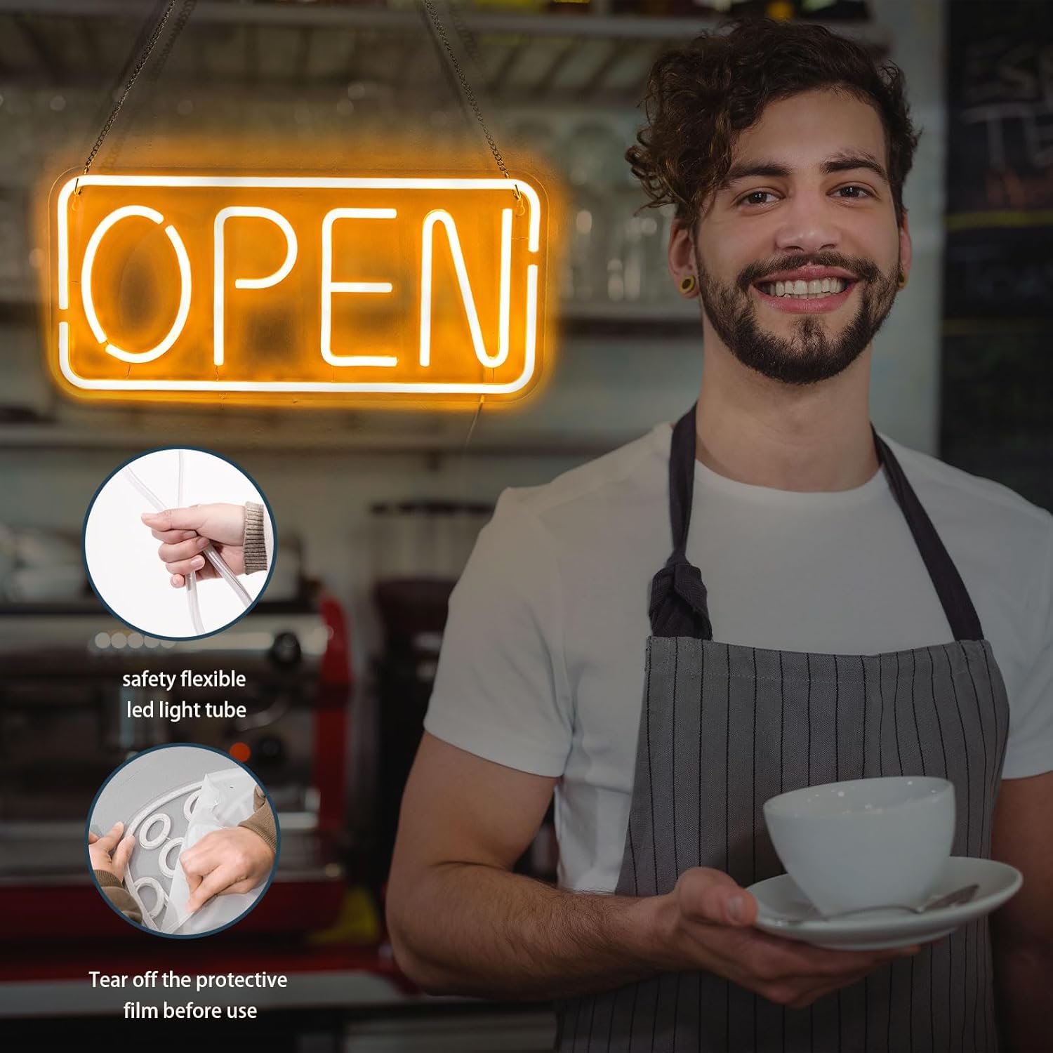 Enseigne néon ouverte alimenté - Outdoor Lighting For Store avis et prix