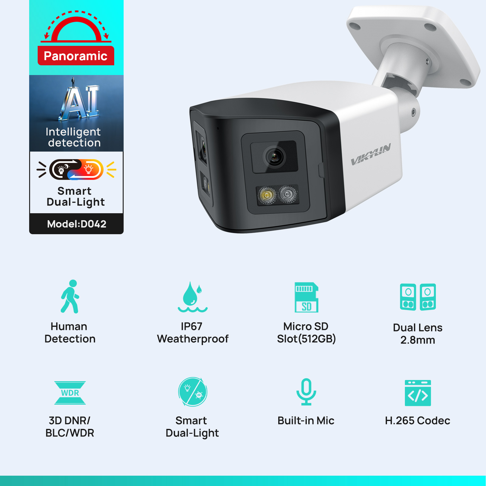 VIKYLIN 170 °   Caméra IP de s - Outdoor Lighting Mains Powered avis et prix