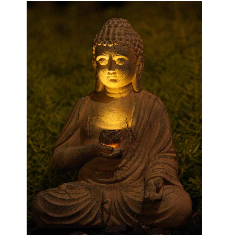 Statue de bouddha solaire en r - Outdoor Lighting Japanese avis et prix
