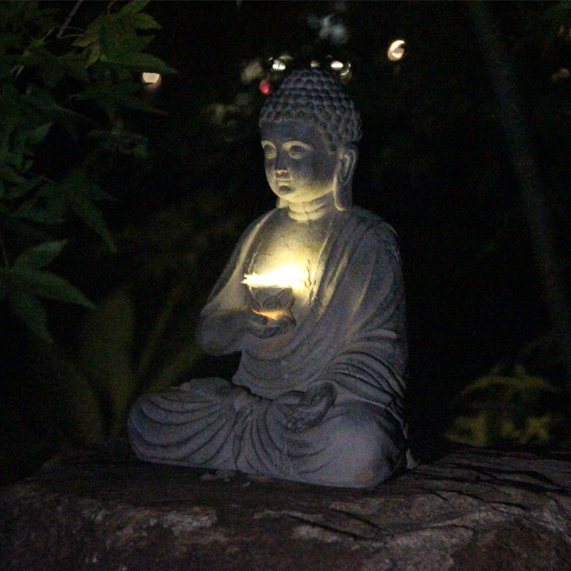 Statue de bouddha solaire en r - Outdoor Lighting Japanese avis et prix